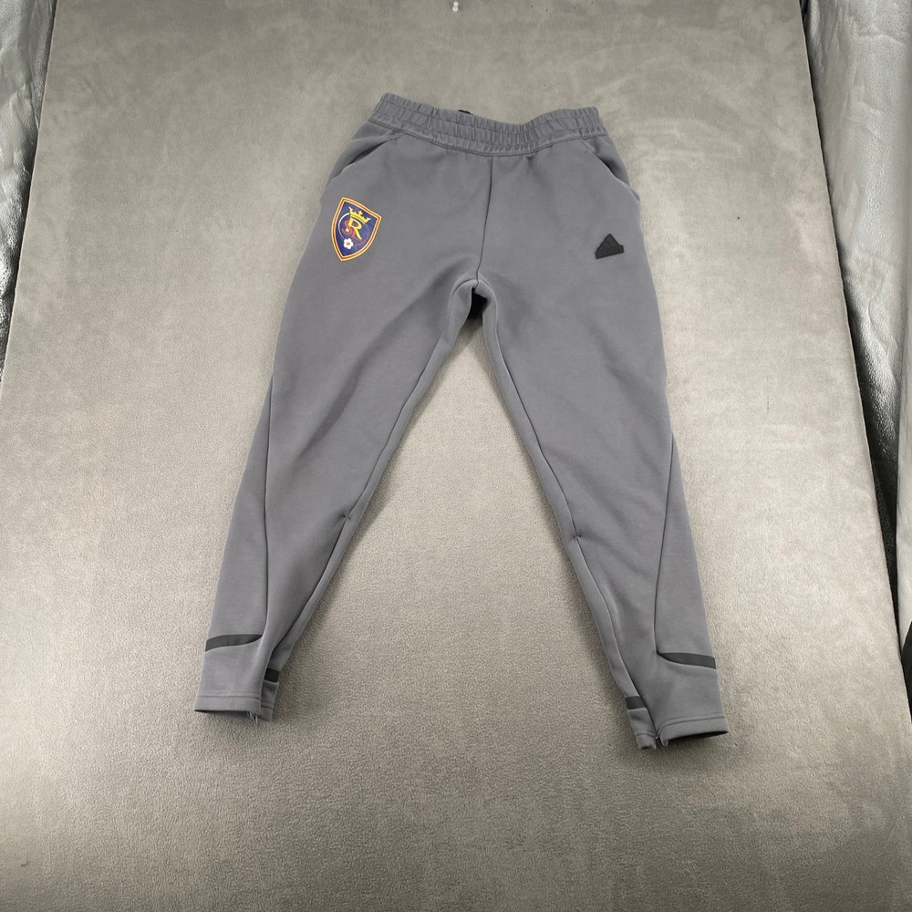 Adidas Real Salt Lake RSL Grey Soccer Training Pants Joggers IQ0712 Mens M